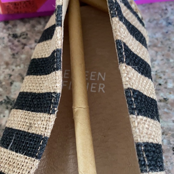 Eileen Fisher striped canvas flats slip on shoes - Picture 6 of 16